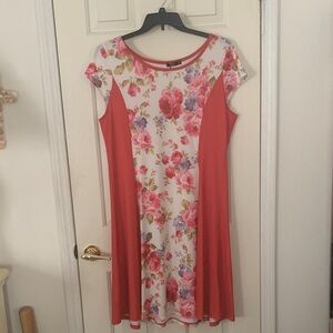 Lily Red and Floral Midi Dress